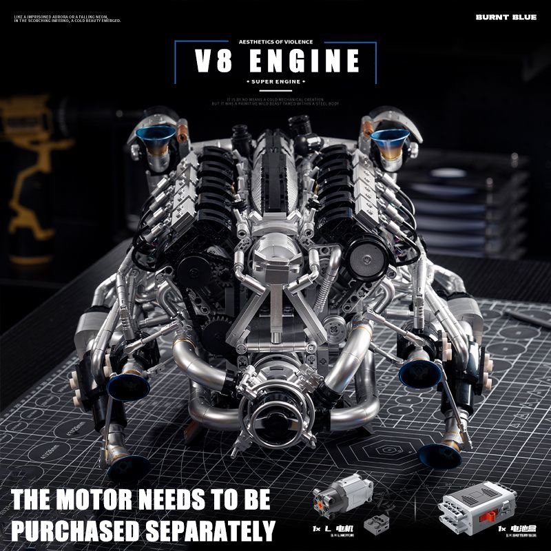 MOC Supercar V8 Engine Buildin - Model Kit Engine 评论和价格